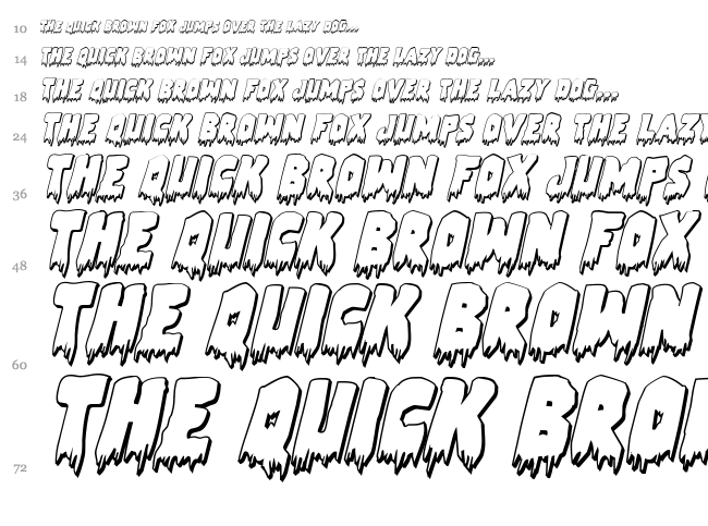 Zombie Control font waterfall