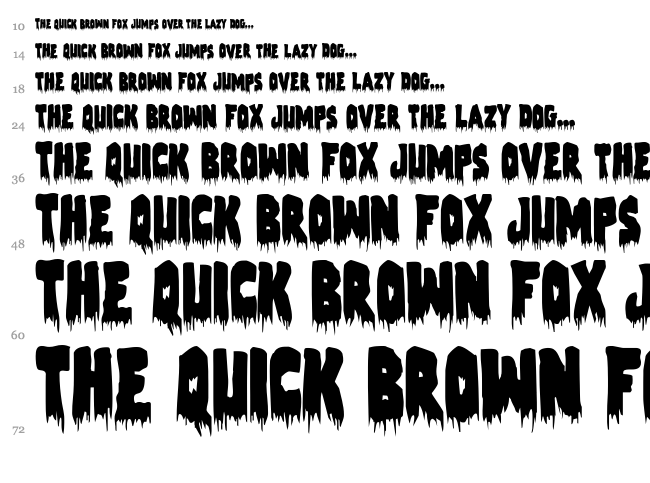 Zombie Control font waterfall