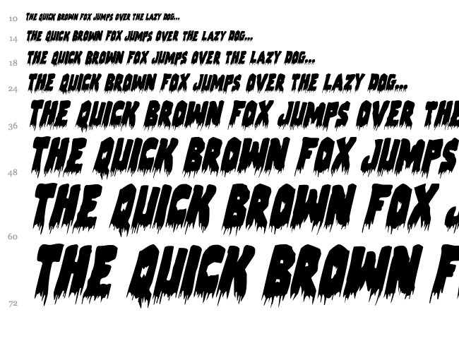 Zombie Control font waterfall