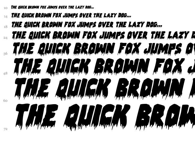 Zombie Control font waterfall