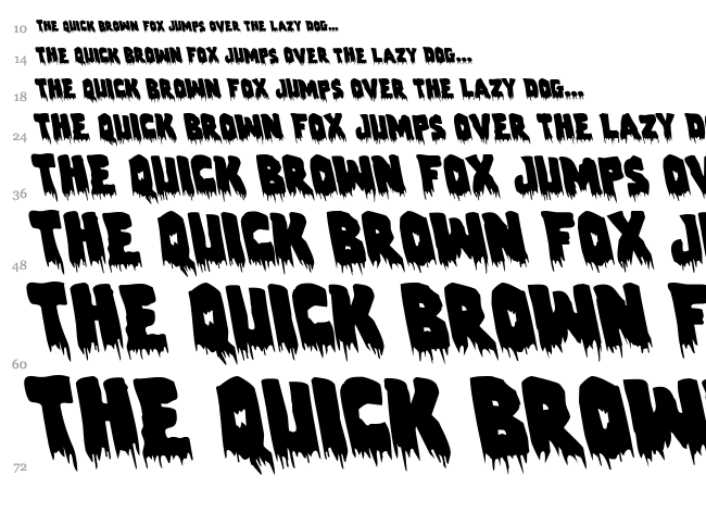 Zombie Control font waterfall