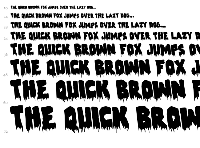 Zombie Control font waterfall