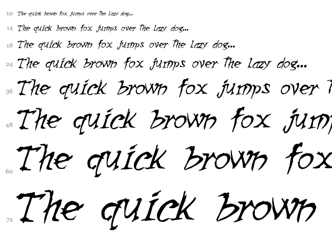 Zombie Girlfriend font waterfall