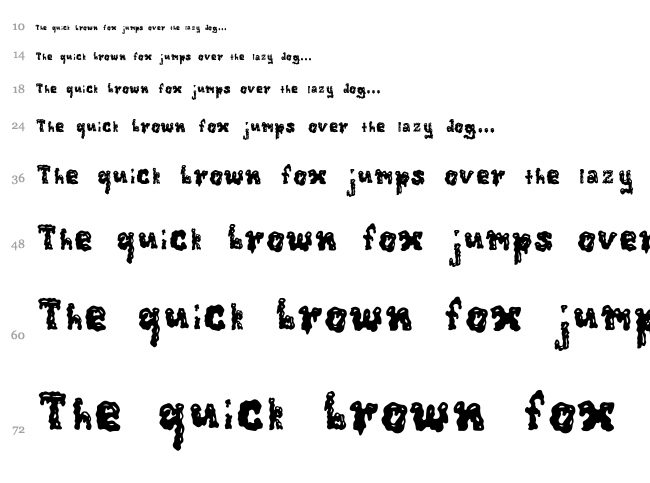 Zombie Guts font waterfall