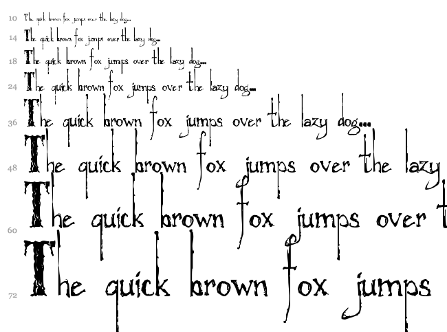 Zombified font waterfall