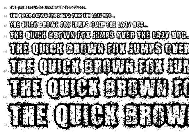 Zombified font waterfall