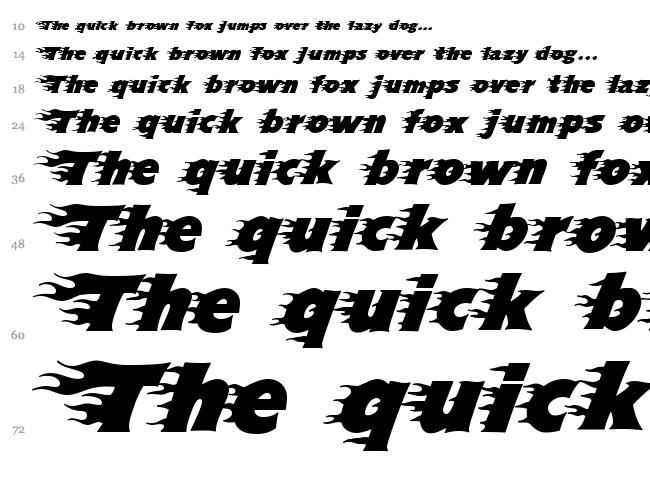 Blazed font waterfall
