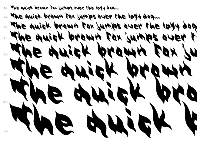 Burny font waterfall