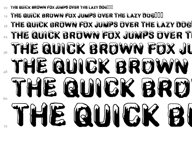 CF SnowBall font waterfall