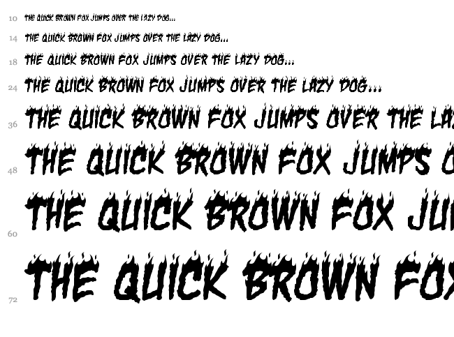 Char BB font waterfall