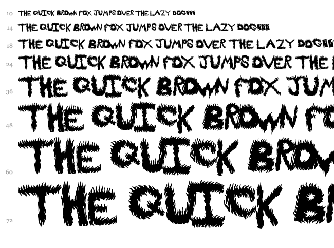 FireProof font waterfall