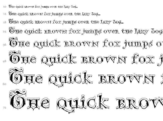 Generic Uncials SnowCapped font waterfall