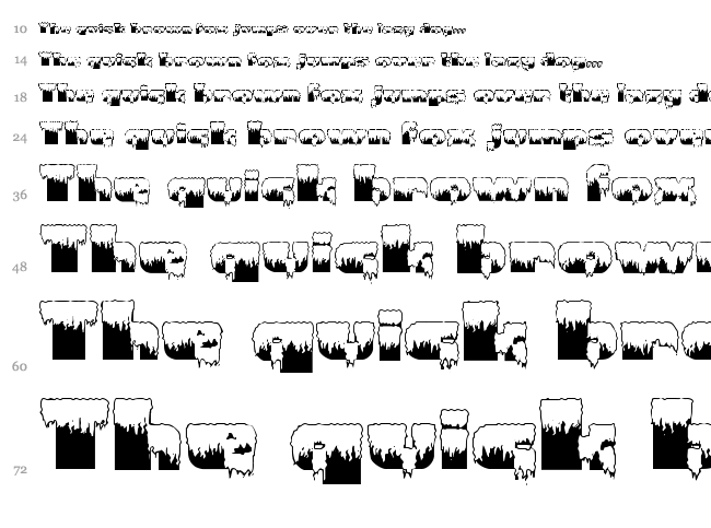 Gramius 'Blizzard' font waterfall