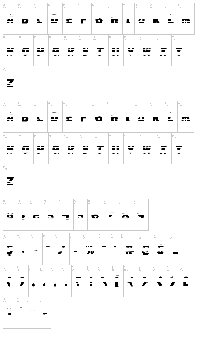 Johnny Torch font map