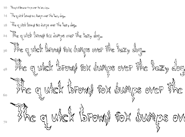 Lightning Strike font waterfall