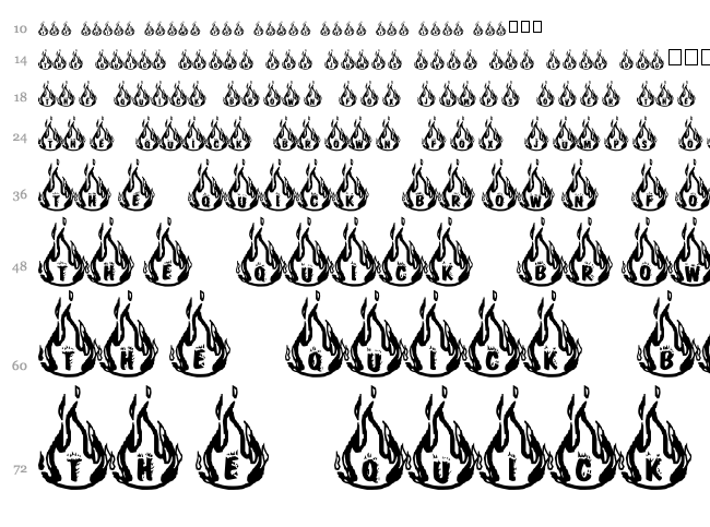 RM Fire font waterfall