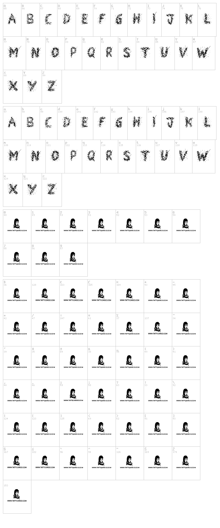 Snowmania font map