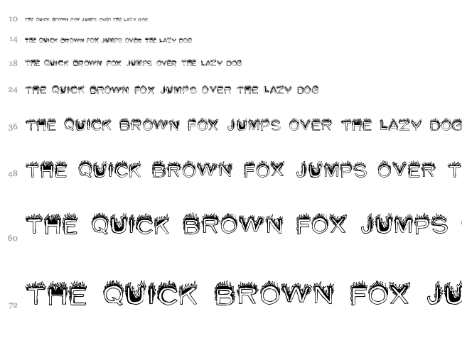 Summer Fire font waterfall
