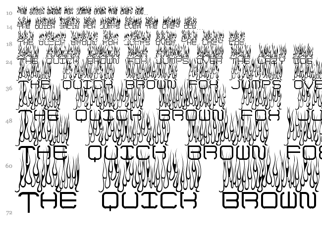 Up In Flames font waterfall