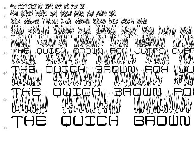 Up In Flames font waterfall