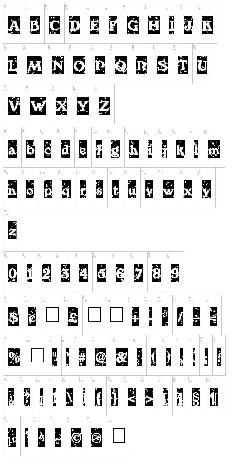 WinterNight font map