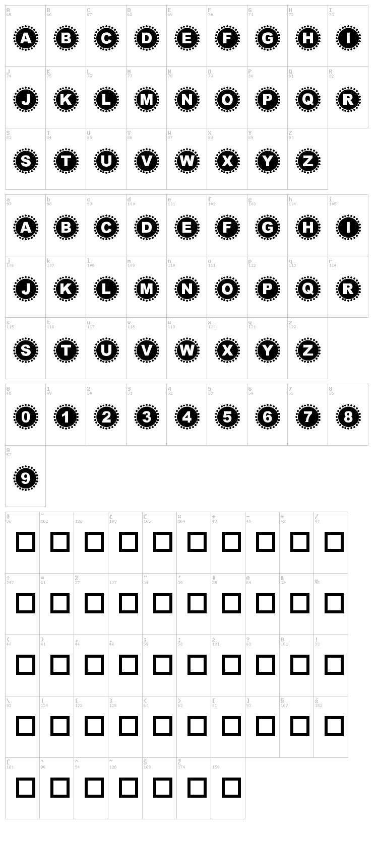 4Yeo In/Out font map
