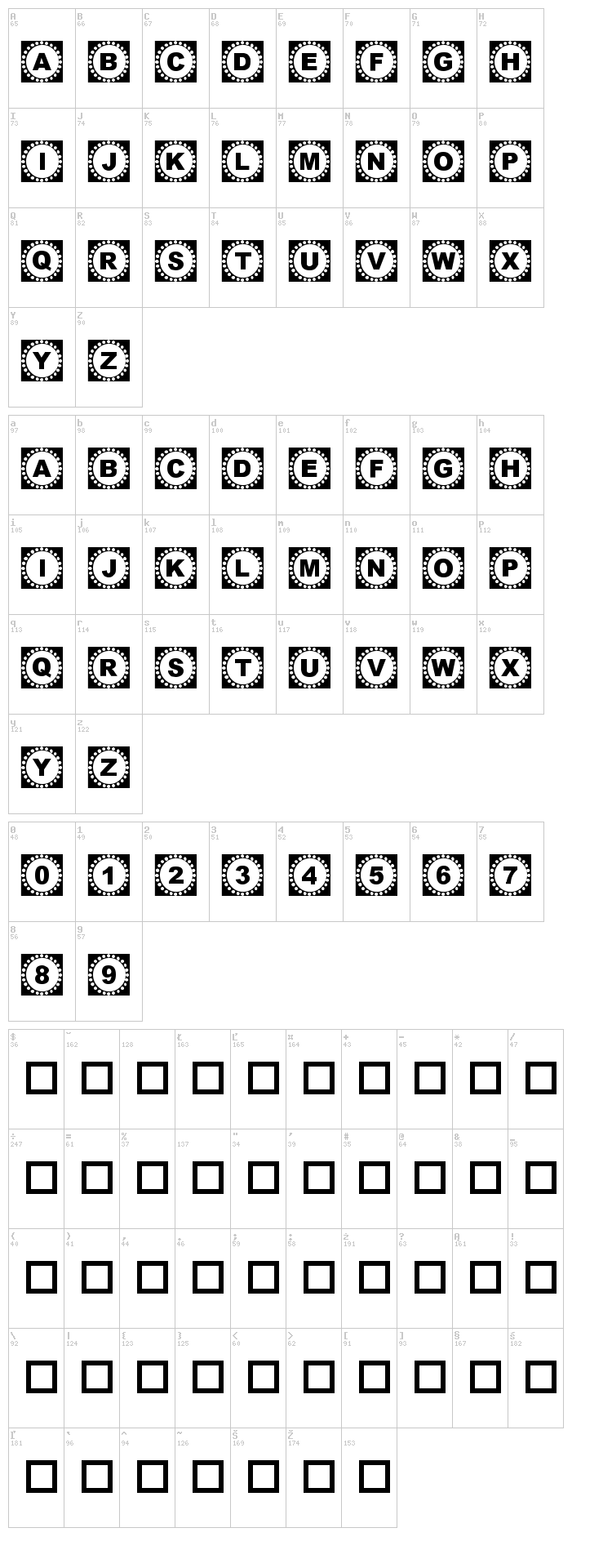 4Yeo In/Out font map