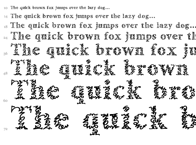 A Morris Line font waterfall