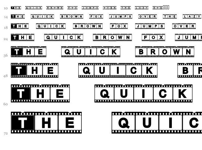 AC Fimstrip font waterfall