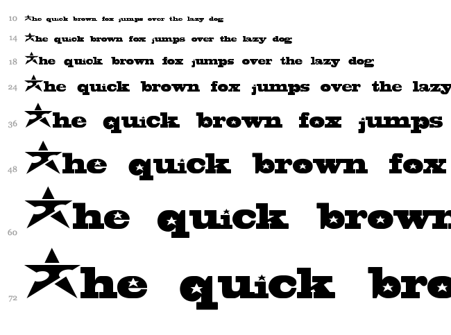 Adrian Stars font waterfall