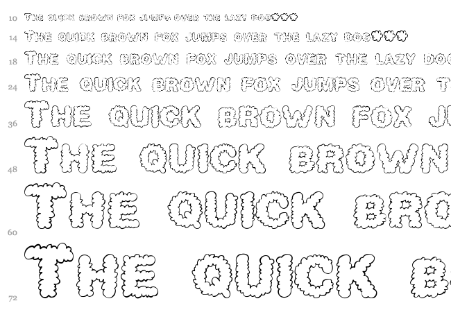 Alpha Clouds font waterfall