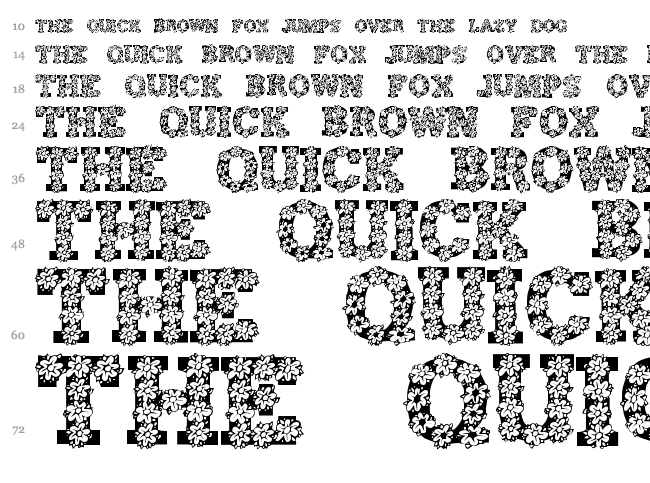 Alpha Flowers font waterfall
