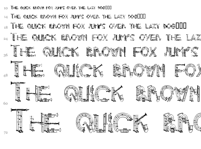 Alpha Music Man font waterfall