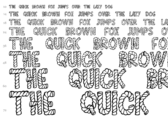 Alpha Rope font waterfall