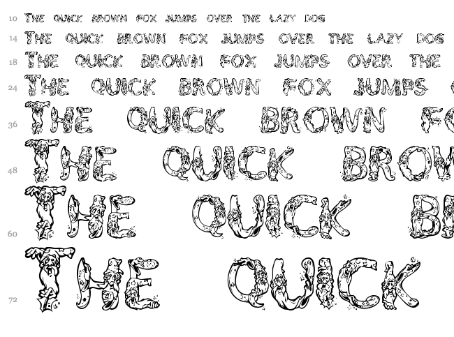 Alpha Wizard font waterfall