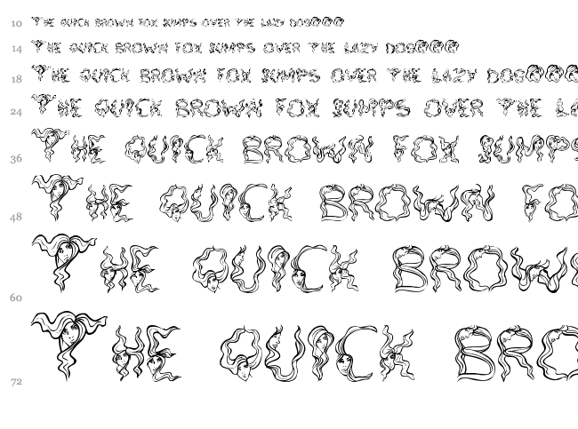 Alpha Woman Hair font waterfall