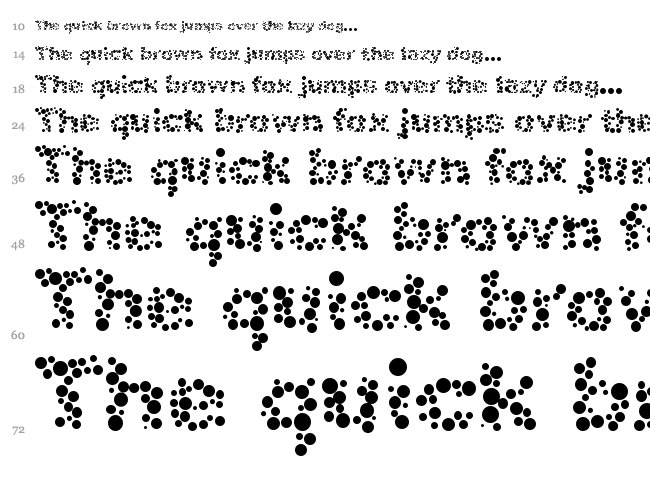 Alphabet 05 font waterfall