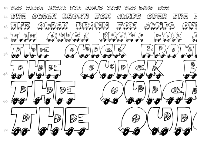 AlphaCar font waterfall