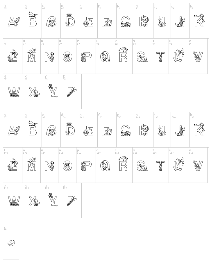 Alphapix font map