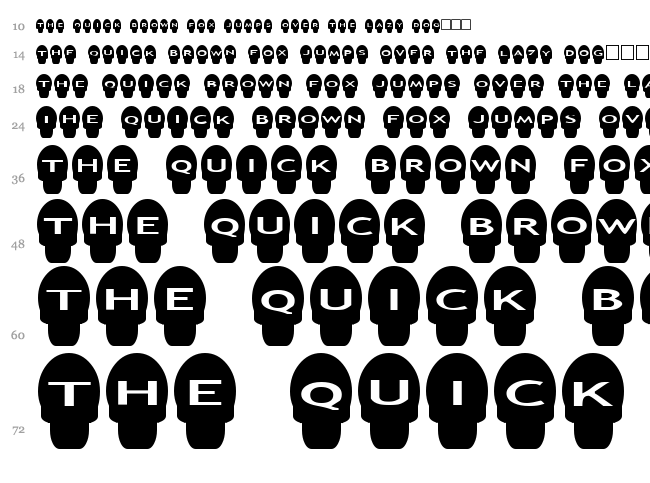 AlphaShapes skulls font waterfall