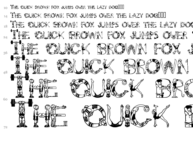 Alpha Sports font waterfall