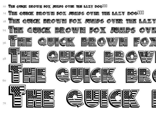 American Dream font waterfall