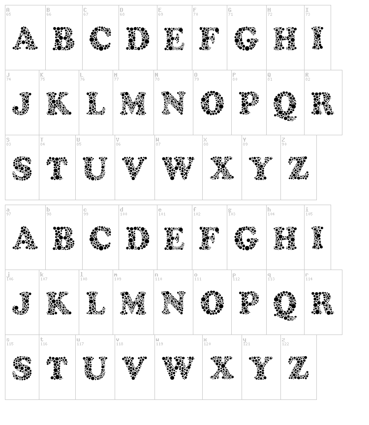 Amydor font map