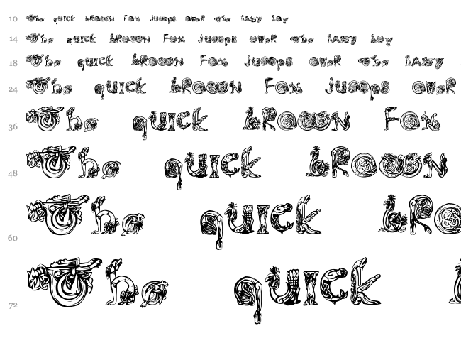 Animal Caps font waterfall