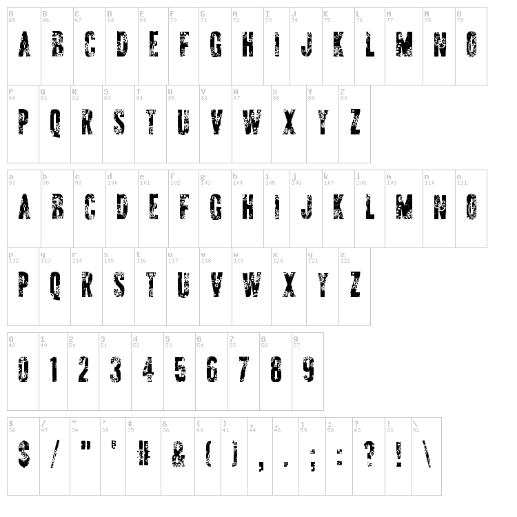 AP Applique font map