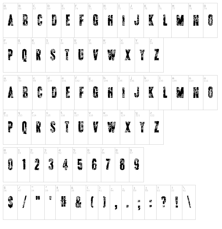 AP Applique font map