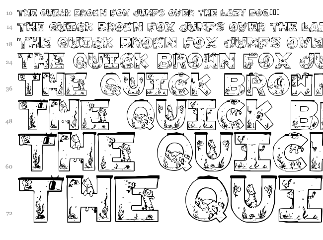 Aquarium font waterfall