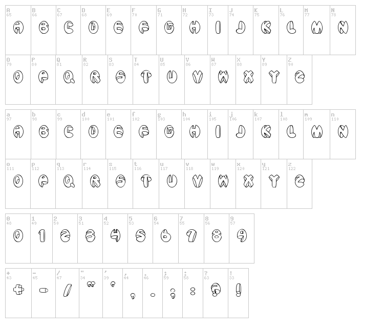 Aragon font map