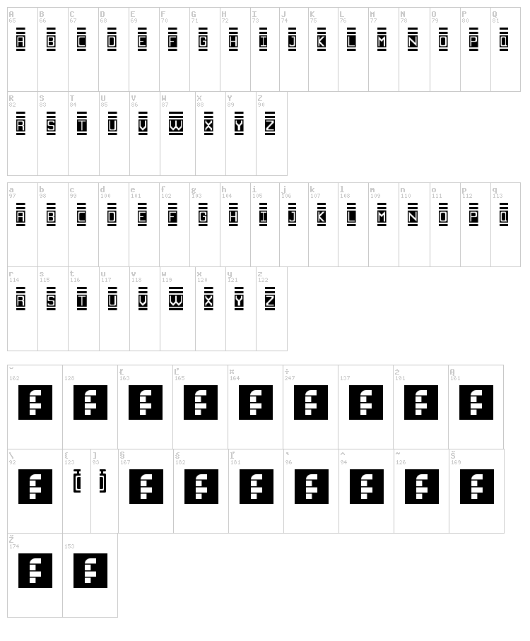 Avenue font map