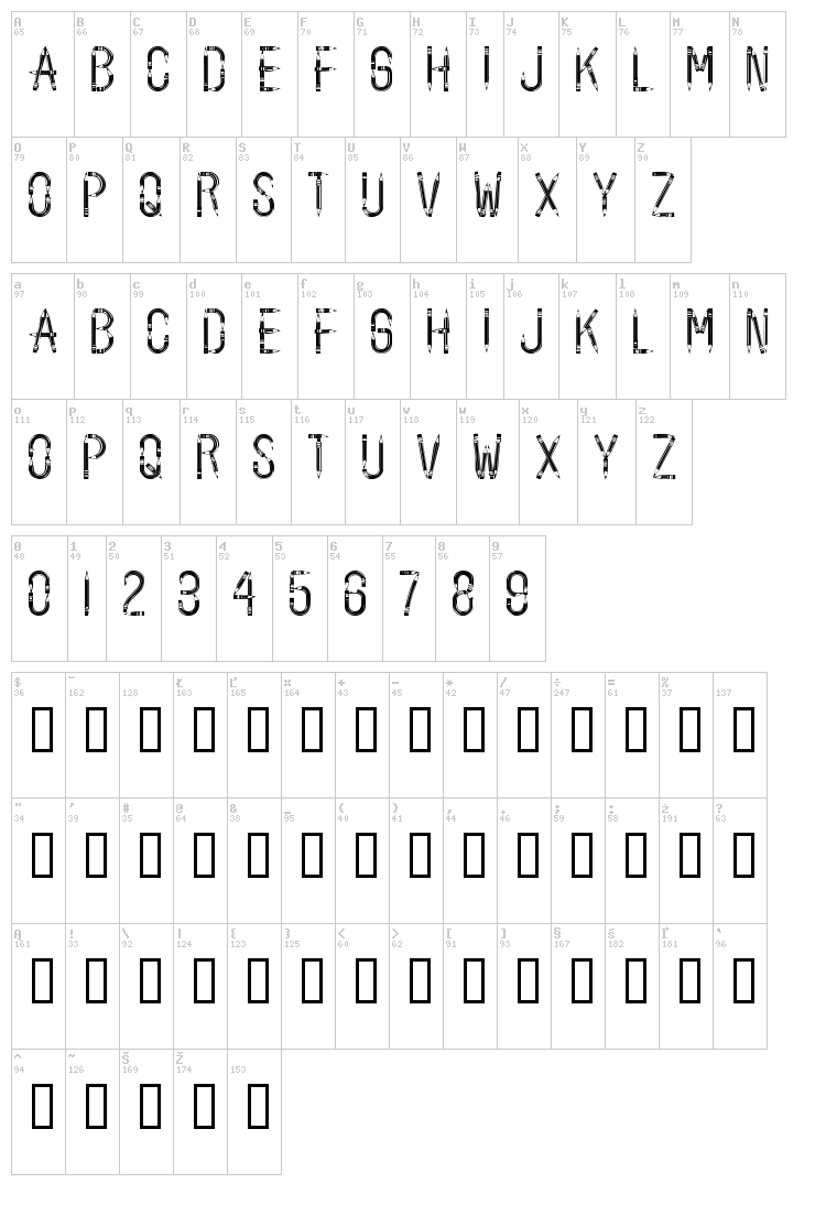 Back To School font map